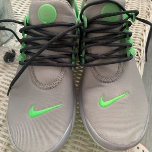 Grey and Green nikes - size 5Y
